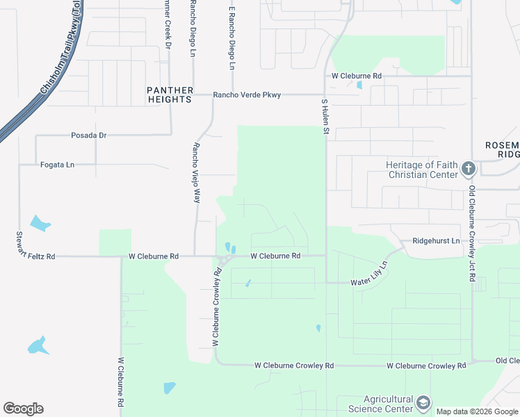 map of restaurants, bars, coffee shops, grocery stores, and more near 10400 West Cleburne Road in Crowley