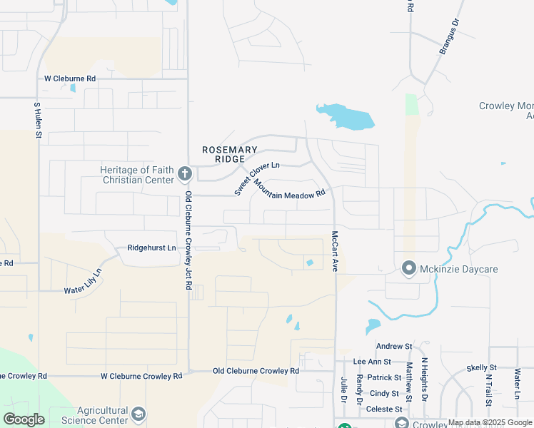 map of restaurants, bars, coffee shops, grocery stores, and more near 4220 Dublin Ridge Drive in Crowley