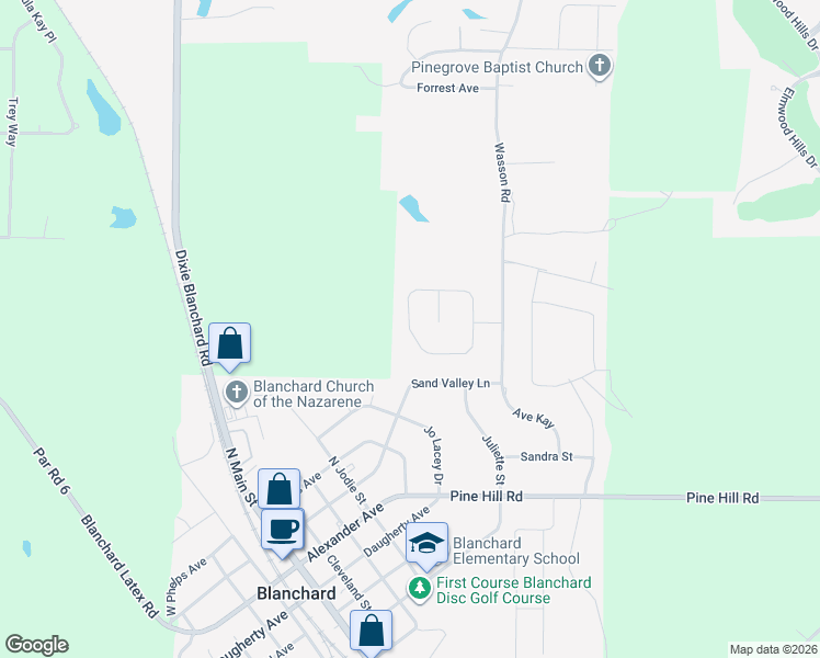 map of restaurants, bars, coffee shops, grocery stores, and more near 7608 Mary Ann in Shreveport