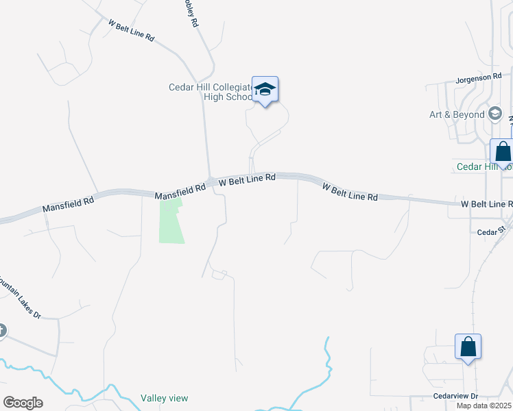 map of restaurants, bars, coffee shops, grocery stores, and more near 1500 West Belt Line Road in Cedar Hill