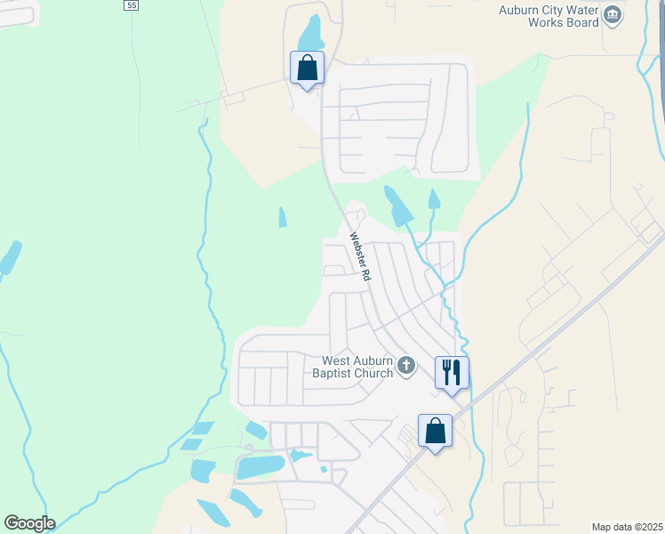 map of restaurants, bars, coffee shops, grocery stores, and more near 438 Taleeda Court in Auburn