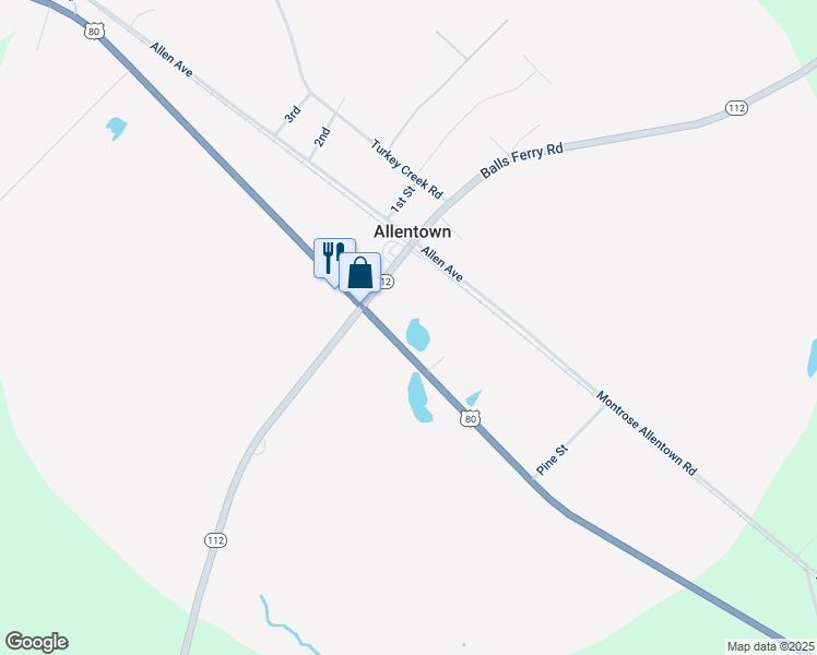 map of restaurants, bars, coffee shops, grocery stores, and more near in Allentown