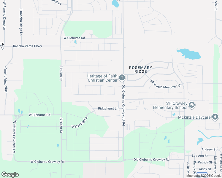 map of restaurants, bars, coffee shops, grocery stores, and more near 10318 Old Cleburne Crowley Junction in Crowley