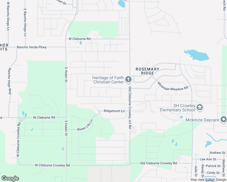 map of restaurants, bars, coffee shops, grocery stores, and more near 10318 Old Cleburne Crowley Junction in Crowley