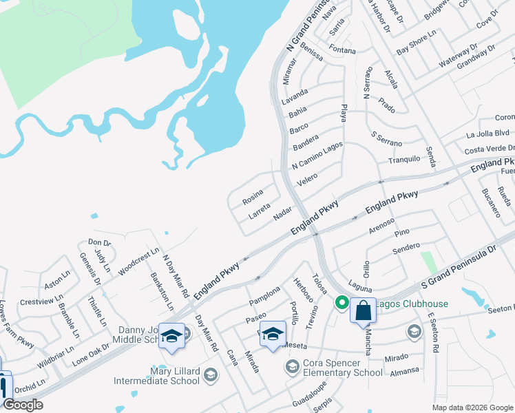 map of restaurants, bars, coffee shops, grocery stores, and more near 3036 Larreta in Grand Prairie