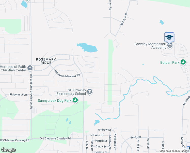 map of restaurants, bars, coffee shops, grocery stores, and more near 10525 McCart Avenue in Crowley