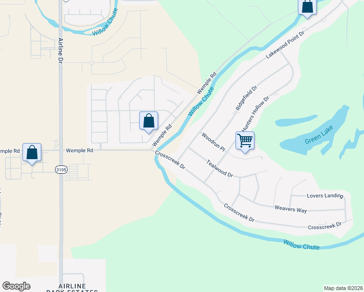 map of restaurants, bars, coffee shops, grocery stores, and more near 103 Lakewood Point Drive in Bossier City