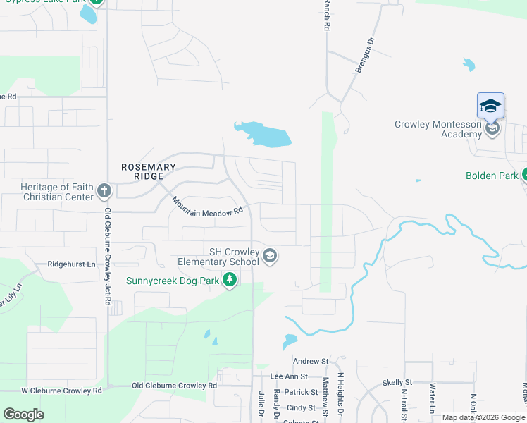 map of restaurants, bars, coffee shops, grocery stores, and more near 10525 McCart Avenue in Crowley