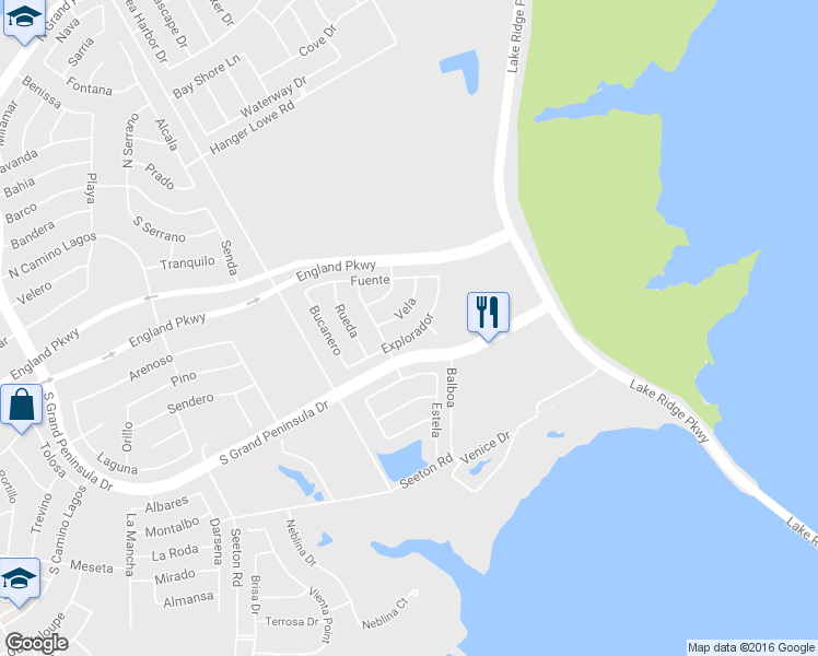 map of restaurants, bars, coffee shops, grocery stores, and more near 2744 Explorador in Grand Prairie