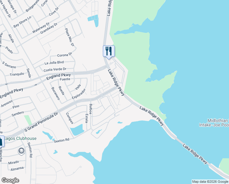 map of restaurants, bars, coffee shops, grocery stores, and more near 7301 Ventura Lane in Grand Prairie