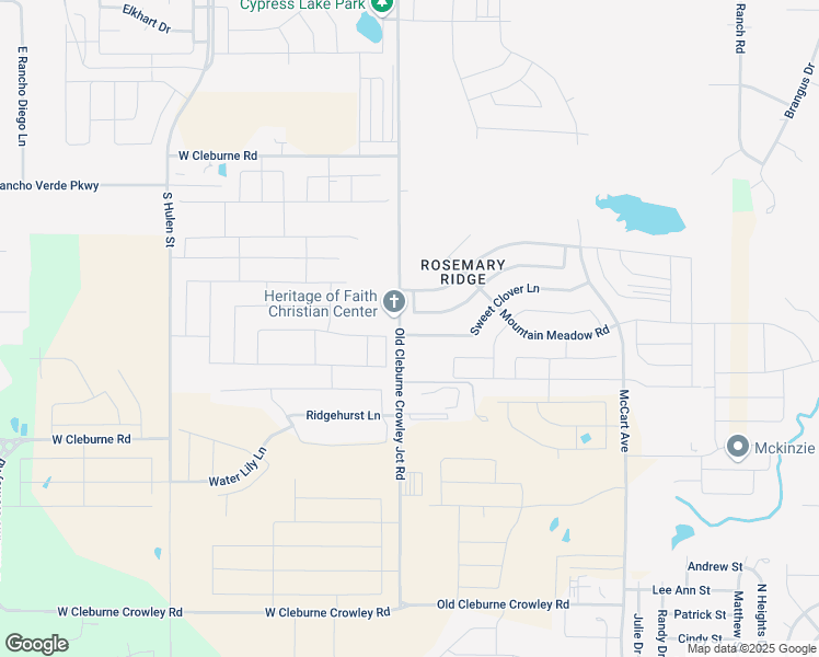 map of restaurants, bars, coffee shops, grocery stores, and more near 4349 Sweet Clover Lane in Crowley