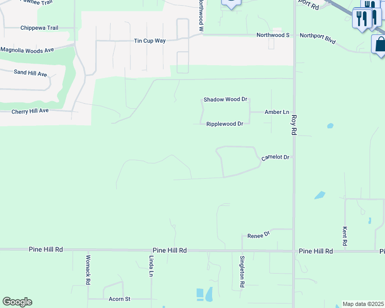 map of restaurants, bars, coffee shops, grocery stores, and more near 4575 Buckingham Drive in Shreveport