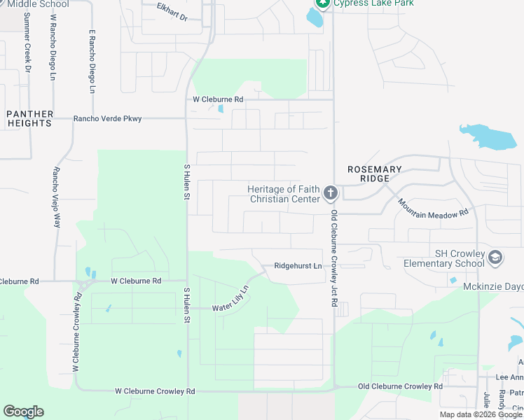 map of restaurants, bars, coffee shops, grocery stores, and more near 10350 Old Cleburne Crowley Junction in Crowley
