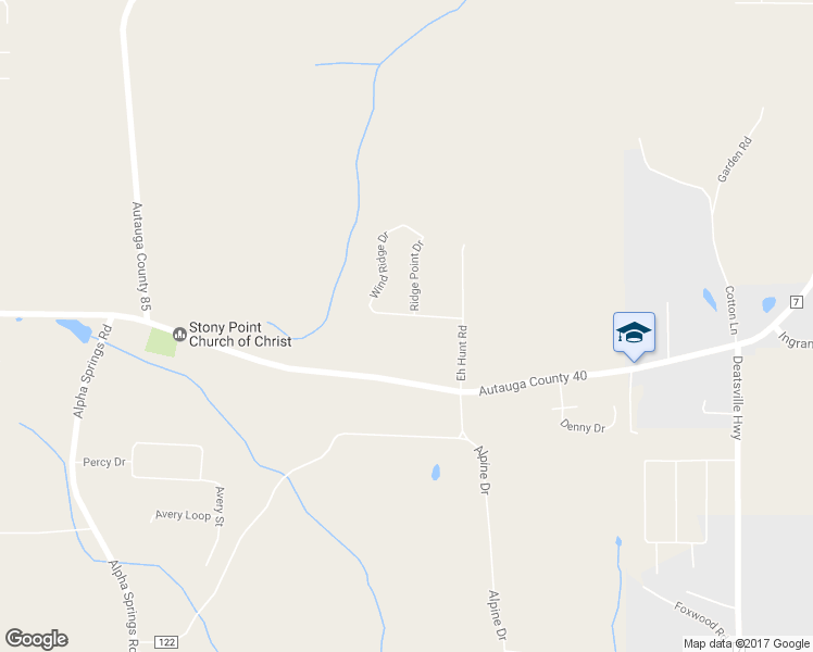 map of restaurants, bars, coffee shops, grocery stores, and more near 413 Wind Ridge Drive in Deatsville