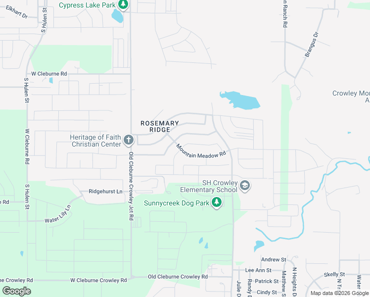 map of restaurants, bars, coffee shops, grocery stores, and more near 4301 Old Timber Lane in Crowley