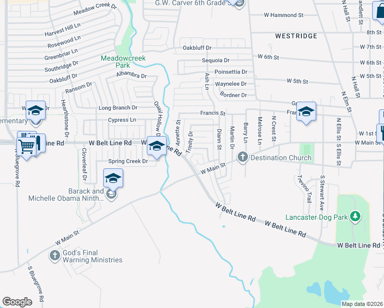map of restaurants, bars, coffee shops, grocery stores, and more near in Lancaster