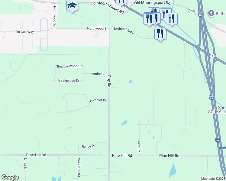 map of restaurants, bars, coffee shops, grocery stores, and more near in Dixie