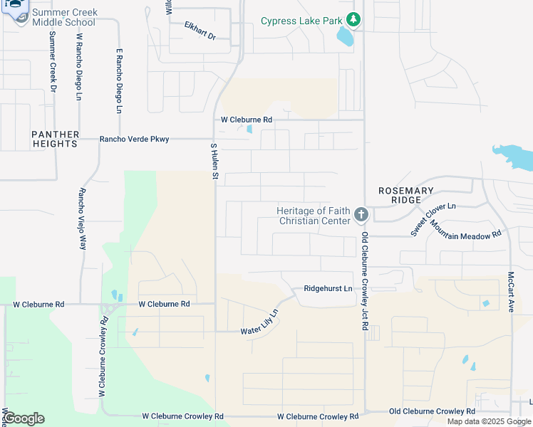 map of restaurants, bars, coffee shops, grocery stores, and more near 10351 West Cleburne Road in Crowley