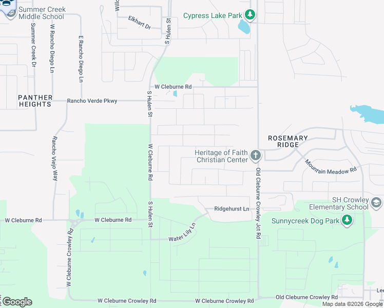 map of restaurants, bars, coffee shops, grocery stores, and more near 4504 Snakeweed Street in Crowley