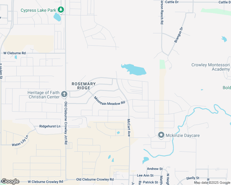 map of restaurants, bars, coffee shops, grocery stores, and more near 4113 Sweet Clover Lane in Crowley