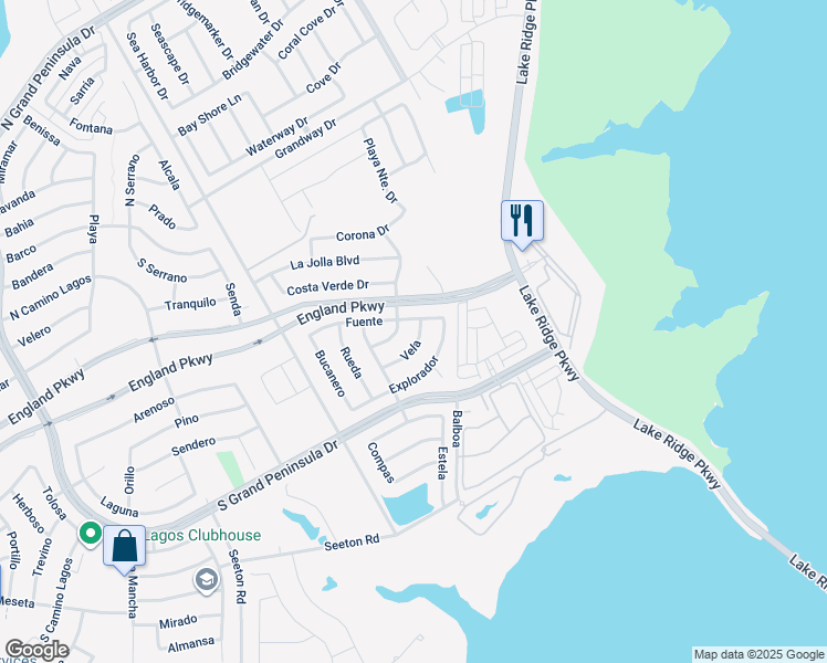 map of restaurants, bars, coffee shops, grocery stores, and more near 2712 Vela in Grand Prairie