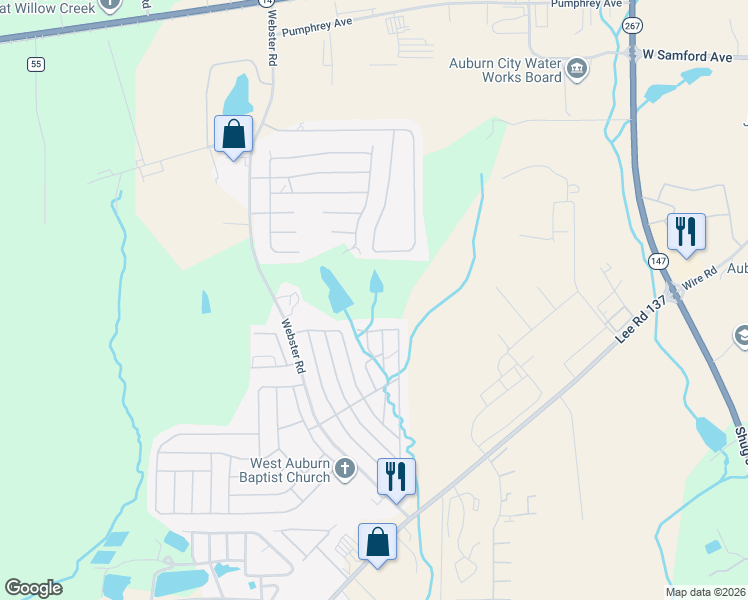 map of restaurants, bars, coffee shops, grocery stores, and more near in Auburn