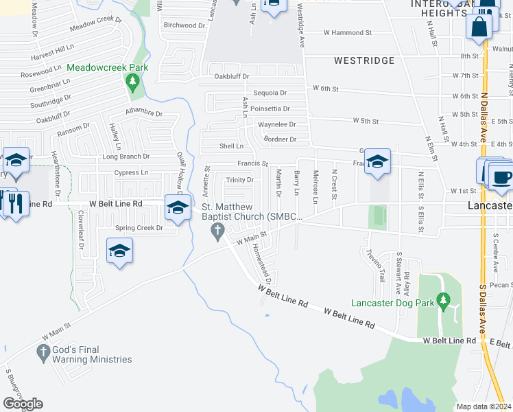 map of restaurants, bars, coffee shops, grocery stores, and more near 125 Diann Street in Lancaster