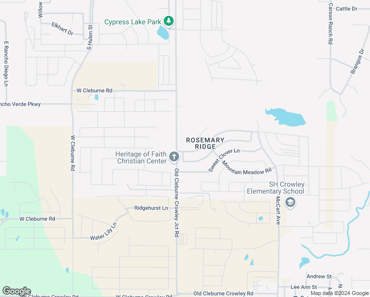 map of restaurants, bars, coffee shops, grocery stores, and more near 4348 Twinleaf Drive in Crowley