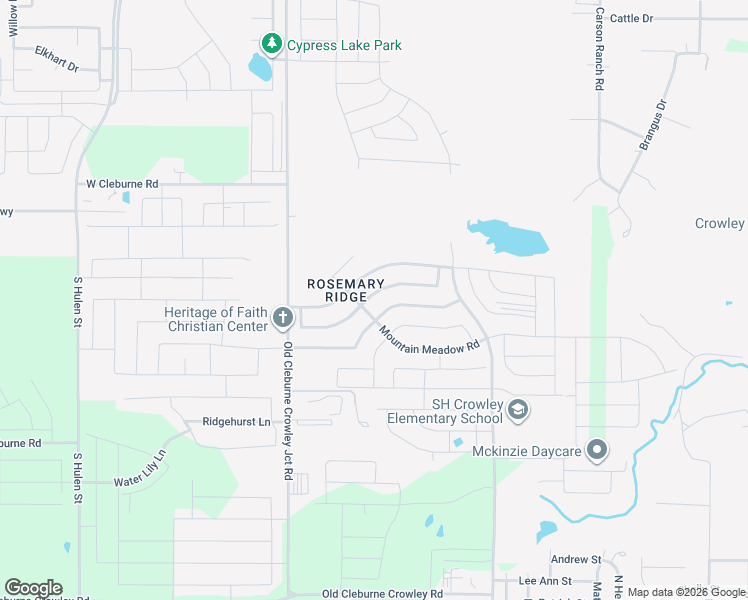 map of restaurants, bars, coffee shops, grocery stores, and more near 4236 Sweet Clover Lane in Crowley