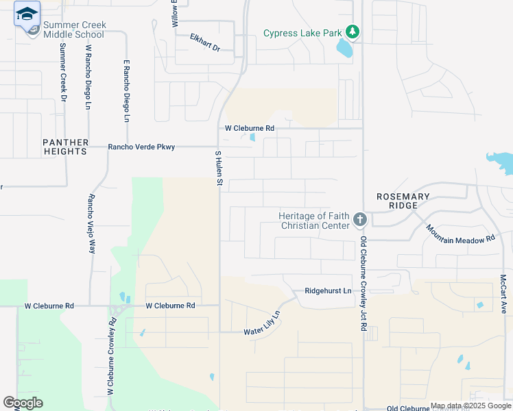 map of restaurants, bars, coffee shops, grocery stores, and more near 10351 West Cleburne Road in Crowley