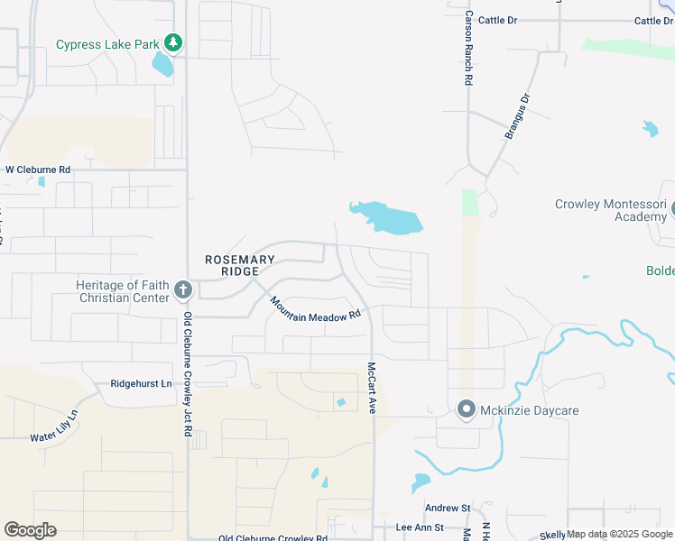 map of restaurants, bars, coffee shops, grocery stores, and more near 4113 Sweet Clover Lane in Crowley