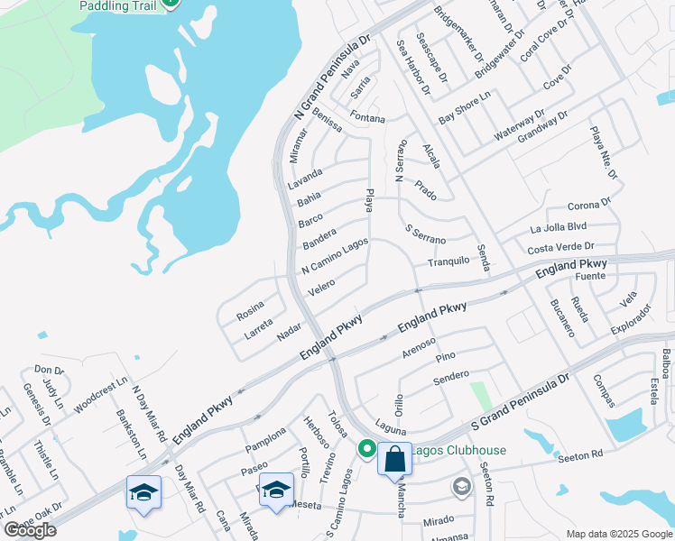 map of restaurants, bars, coffee shops, grocery stores, and more near 2928 Velero in Grand Prairie