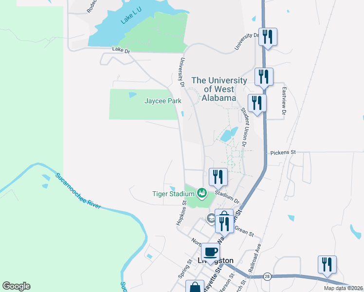 map of restaurants, bars, coffee shops, grocery stores, and more near 406 Hopkins Street in Livingston