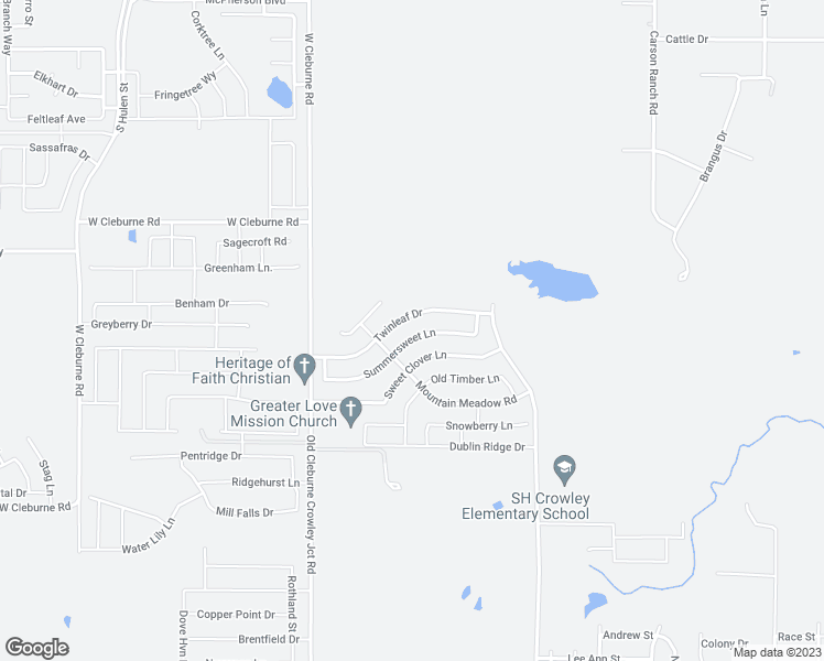 map of restaurants, bars, coffee shops, grocery stores, and more near 4224 Summersweet Lane in Crowley