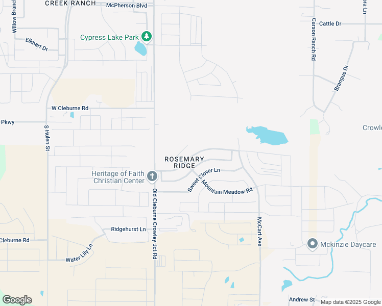 map of restaurants, bars, coffee shops, grocery stores, and more near 4224 Twinleaf Drive in Crowley
