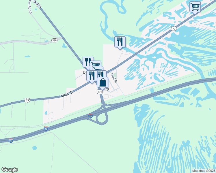 map of restaurants, bars, coffee shops, grocery stores, and more near 18 Mason Street in Minden