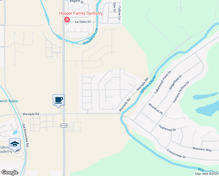 map of restaurants, bars, coffee shops, grocery stores, and more near 3503 Hanover Court in Bossier City