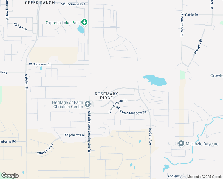 map of restaurants, bars, coffee shops, grocery stores, and more near 4220 Twinleaf Drive in Crowley