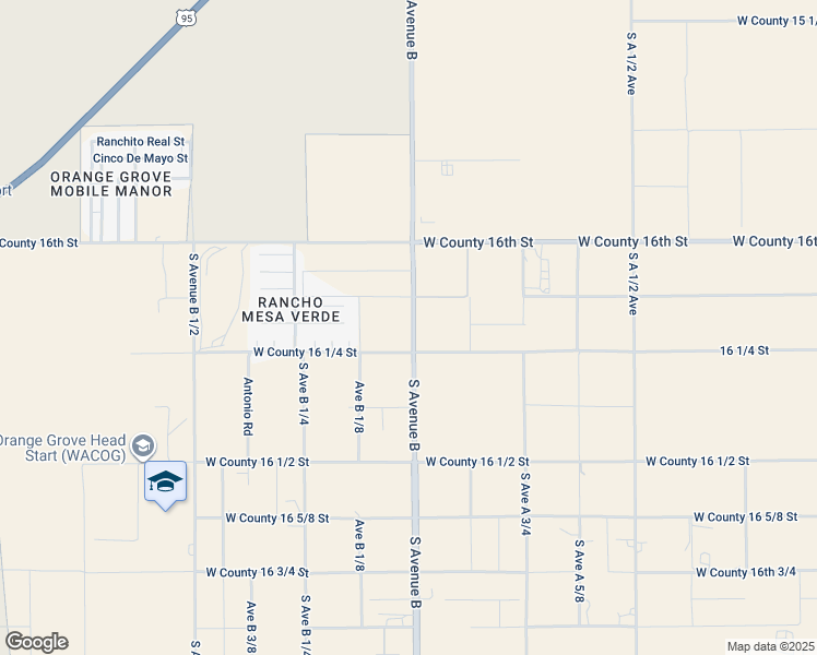 map of restaurants, bars, coffee shops, grocery stores, and more near 16207 South Avenue B in Somerton
