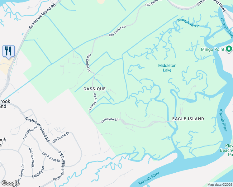 map of restaurants, bars, coffee shops, grocery stores, and more near 528 Claret Way in Johns Island