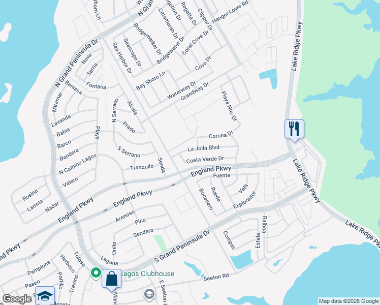 map of restaurants, bars, coffee shops, grocery stores, and more near in Grand Prairie