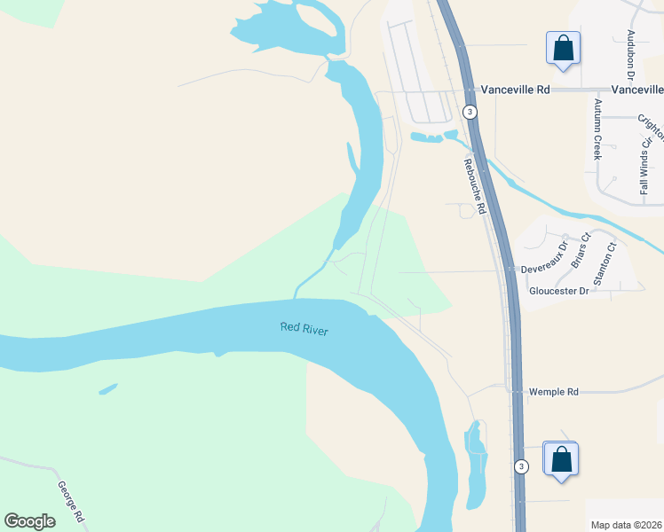 map of restaurants, bars, coffee shops, grocery stores, and more near 500 Belle Rouge Circle in Bossier City