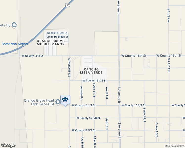 map of restaurants, bars, coffee shops, grocery stores, and more near 16157 Paso Descanso Avenue in Somerton