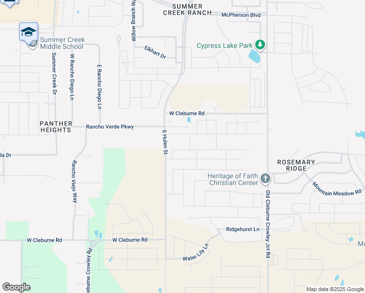 map of restaurants, bars, coffee shops, grocery stores, and more near 10255 West Cleburne Road in Crowley