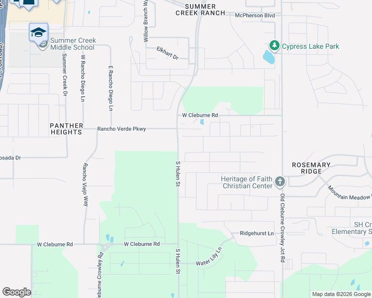 map of restaurants, bars, coffee shops, grocery stores, and more near 10255 West Cleburne Road in Crowley