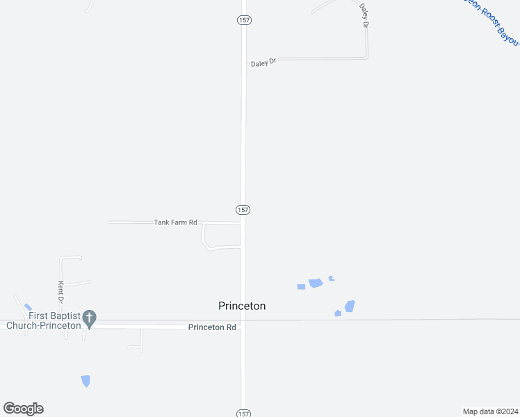 map of restaurants, bars, coffee shops, grocery stores, and more near 10400 Louisiana 157 in Princeton
