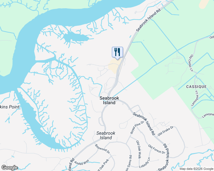 map of restaurants, bars, coffee shops, grocery stores, and more near 2425 Racquet Club Drive in Seabrook Island