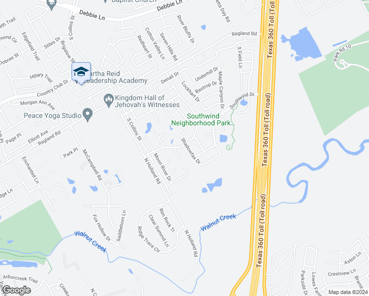 map of restaurants, bars, coffee shops, grocery stores, and more near 9308 Shadowfax Drive in Arlington