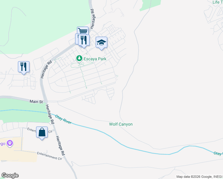 map of restaurants, bars, coffee shops, grocery stores, and more near 1154 Camino Cantera in Chula Vista