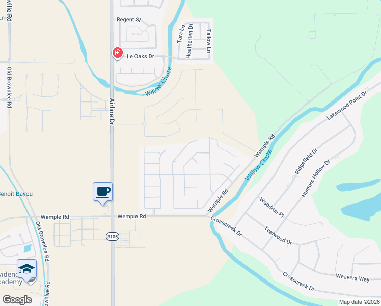 map of restaurants, bars, coffee shops, grocery stores, and more near 6119 Kateland Drive in Bossier City